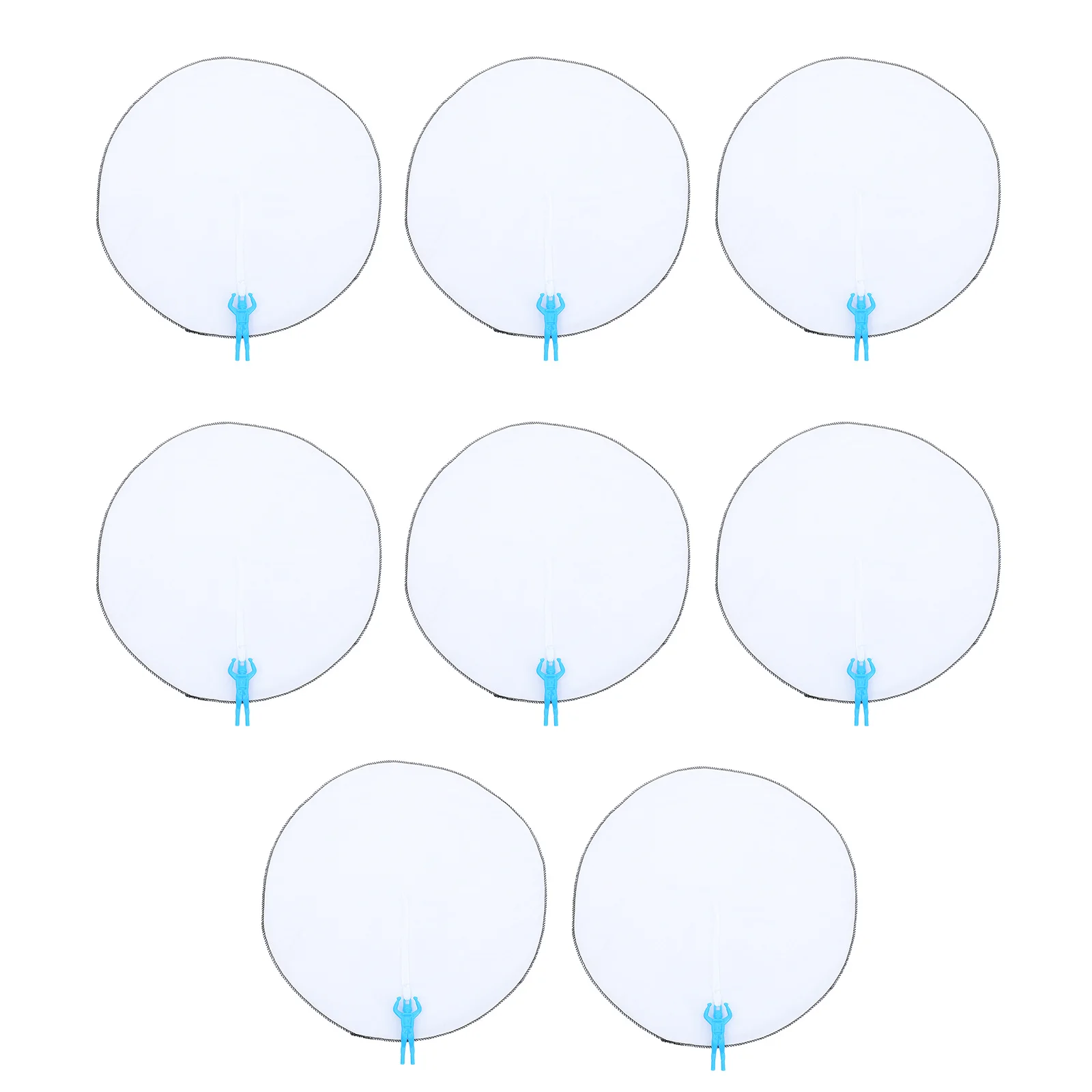 8pcs Diy Blank White Mini Soldier Parachute For Kids Outdoor Flying Painting Craft Creative Gift Children'S Play Activity Game
