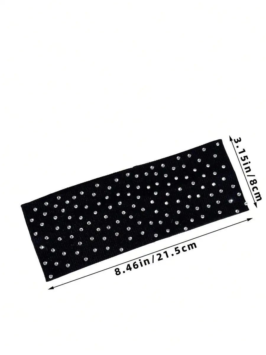 5pcs Women's Casual Soft Absorbent Rhinestone Knitted Ribbed Sports Headbands,Suitable For Indoor Fitness,Outdoor Sports