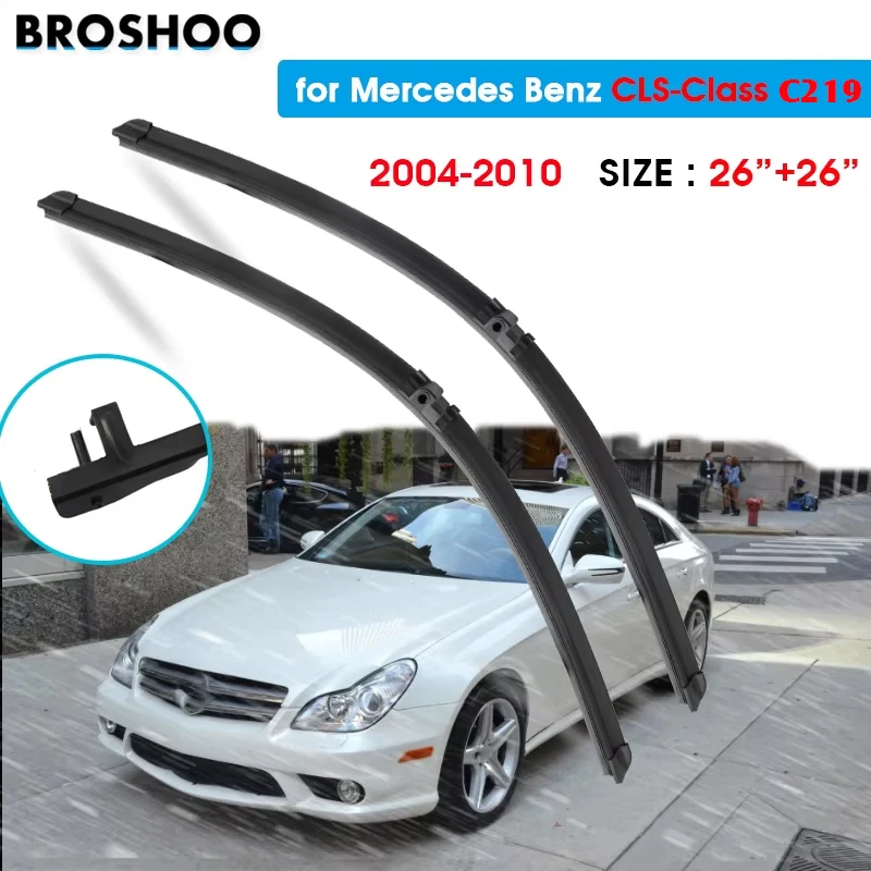 

Car Wiper Blade For Mercedes Benz CLS-Class C219 26"+26" 2004-2010 Auto Windscreen Windshield Wipers Blades Fit Side Pin Arms