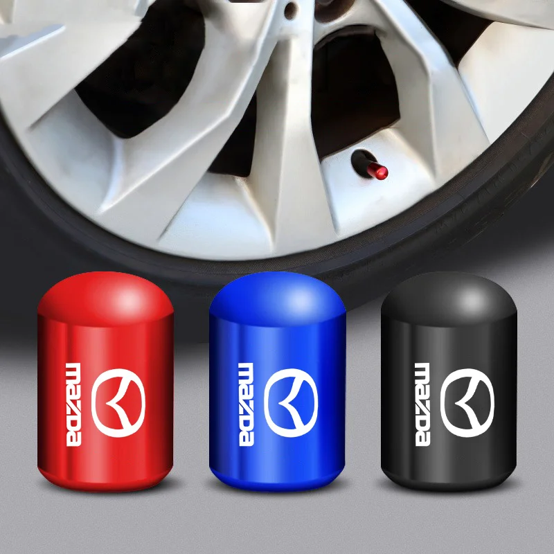 4Pcs Car Styling Wheel Tires Bolt-in Valve Caps Badge Styling Accessories For Mazda 2 3 6 8 RX8 MX3 CX4 CX-5 CX-7 CX-9 CX-3