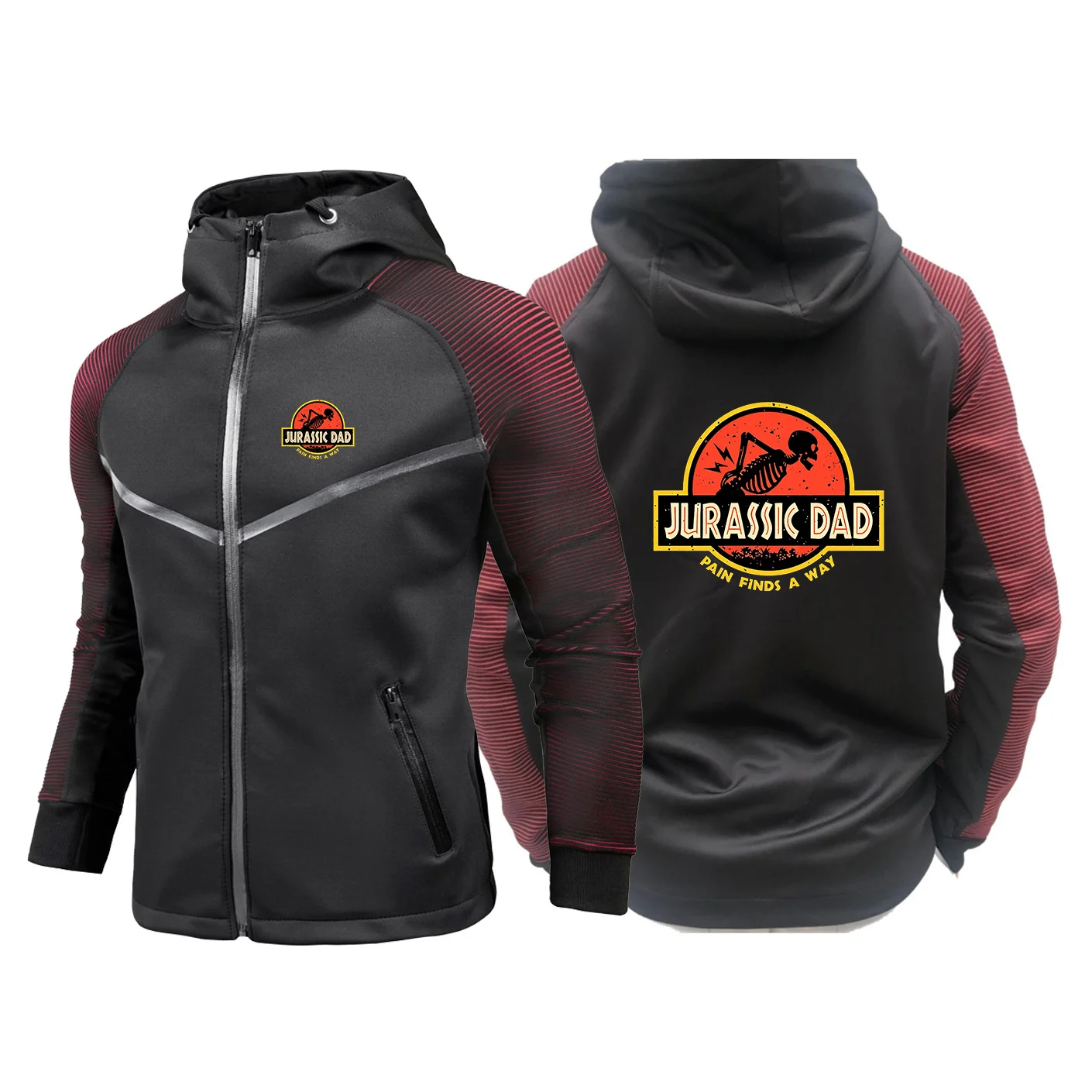 Jurassic Dad Pain Finds A Way racing jacket is suitable for spring and autumn and is durable and long-lasting hoodies jacket