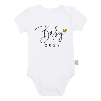 Nouveaux Bodys Bébé Été 2027 pour Garçons et Filles, Combinaisons et Grenouillères pour Révélation de Grossesse, Vêtements Adorables pour Bébés à venir 2