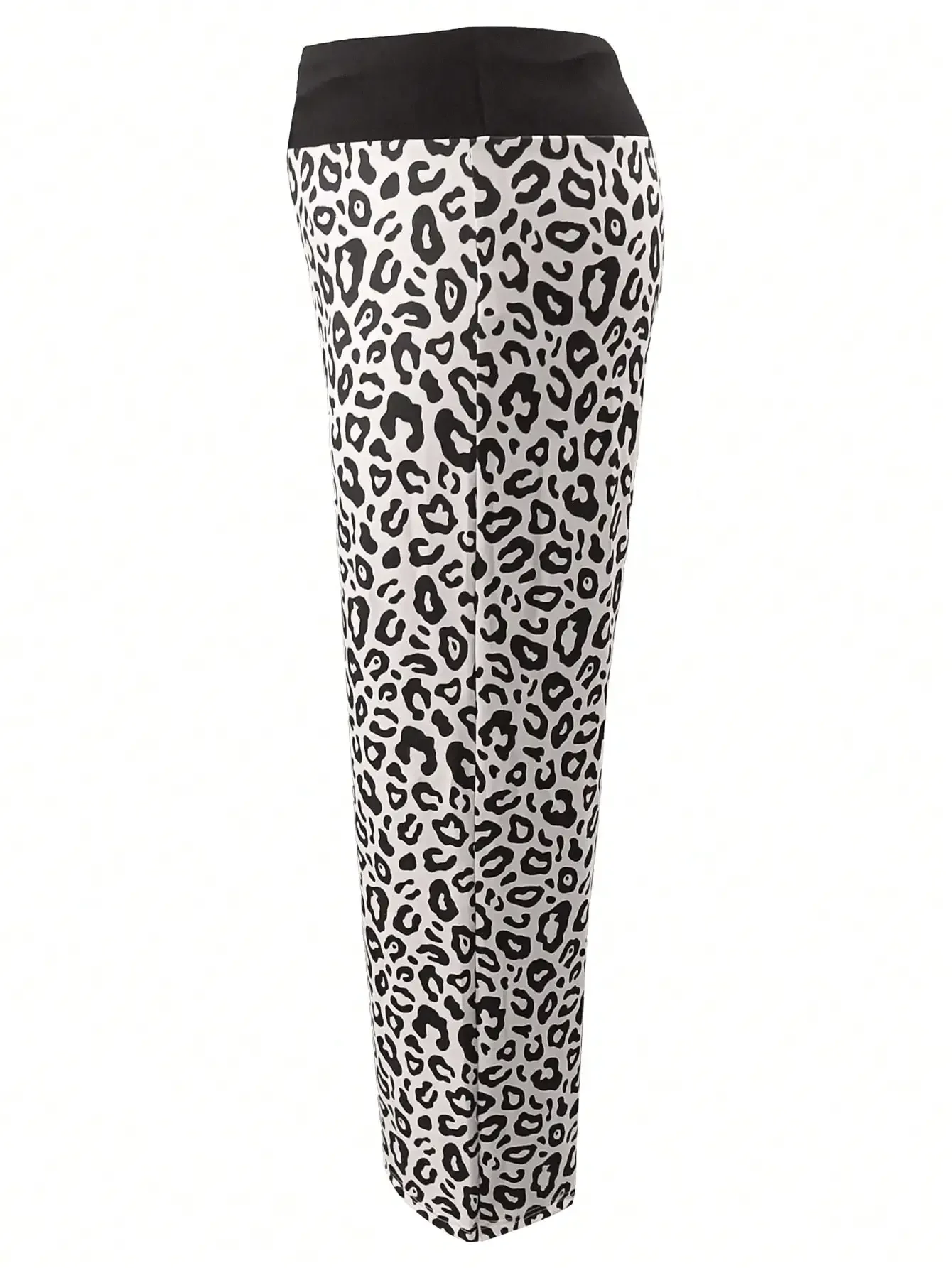 Pantalones de talla grande para primavera y otoño, pantalones de cintura elástica a la moda para mujer, pantalones holgados con cordón y estampado de leopardo, pantalones de piernas anchas