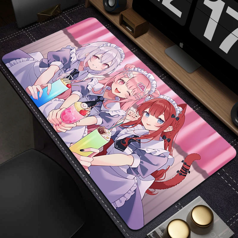 

Anime Mouse Pad Office Large Mousepad Cute Anime Girl Computer Mouse Mat Kawaii Desk Mat Locking Edge Keyboard Pad Table Mats XL