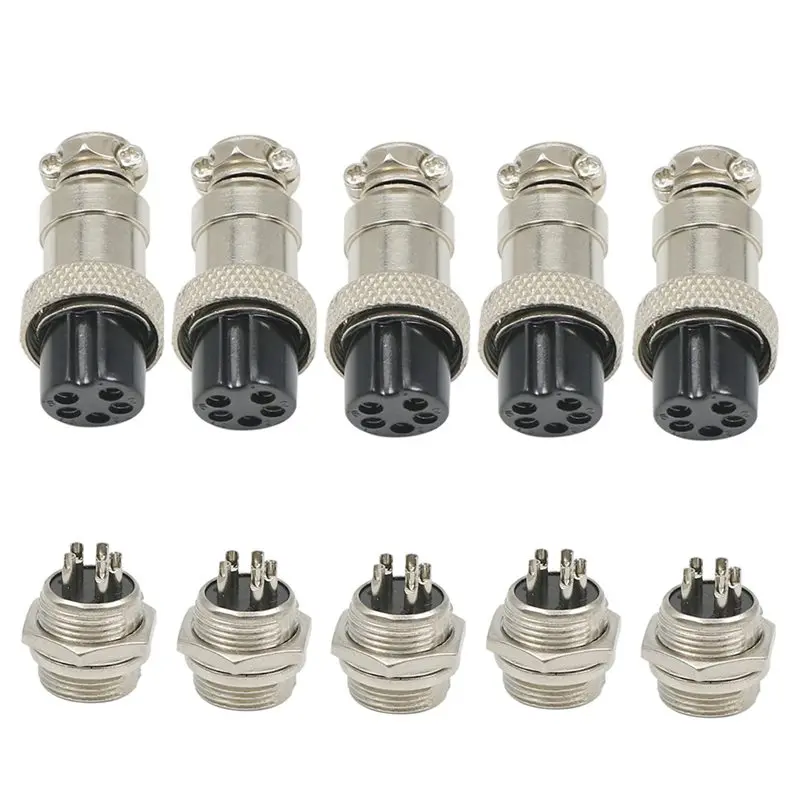 

Авиационный разъем AA77 GX16-5, 5-контактный, для монтажа на панель, круглый, металлический адаптер, штекер/гнездо, авиационные соединители