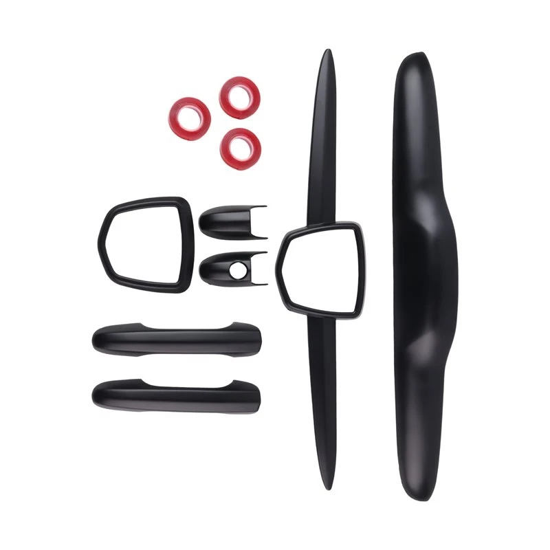 Front Rear Badge Cover+ Trunk Handle Cover+ Door Handle Cover Matte Black Exterior Cover Kit For Fiat Abarth 500 595 695-N25R
