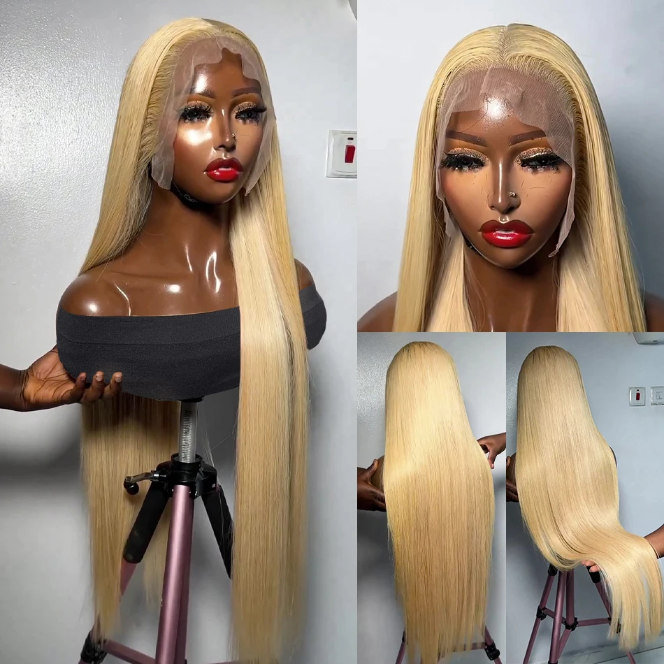 613 Blonde Bone Straight 13x6 Hd Lace Frontal Wigs Human Hair Wig 30 38 Inch Brazilian Pre Plucked 13x4 Lace Front Wig For Women