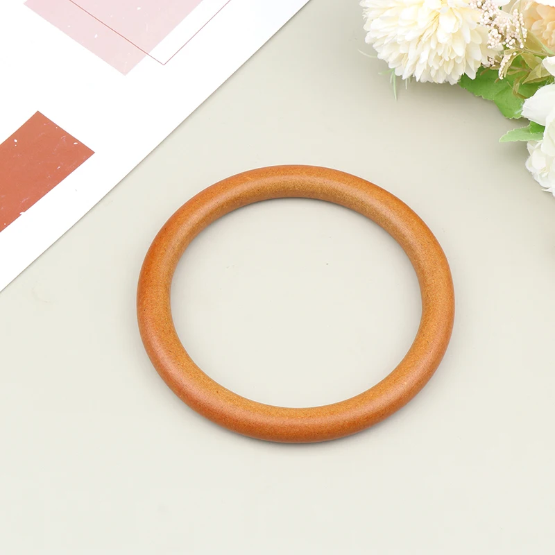 1Pc Round Wooden Bag Handle Ring Handbag Handles Replacement DIY Purse Luggage Handcrafted Bag Making Accessories