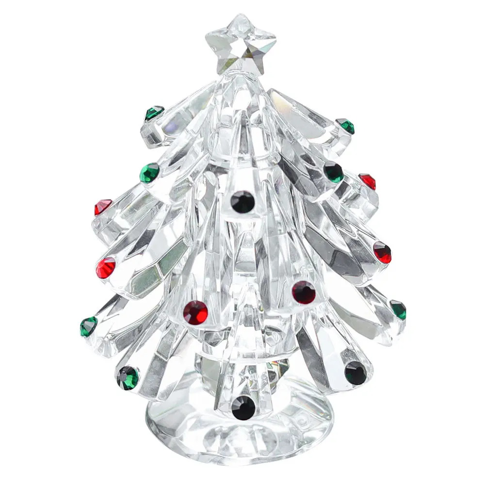 

Glass Christmas Tree Desktop Decoration Xmas Holiday Table Decor Small Decorative Xmas Tree Christmas Party Supplies Festive