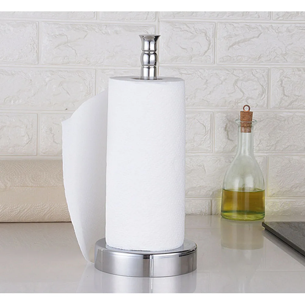 

Paper Towel Holder Stainless Steel Countertop Kitchen Tissue Roll Stand Anti-Slip Base Detachable For Paper Towels Plastic Bags