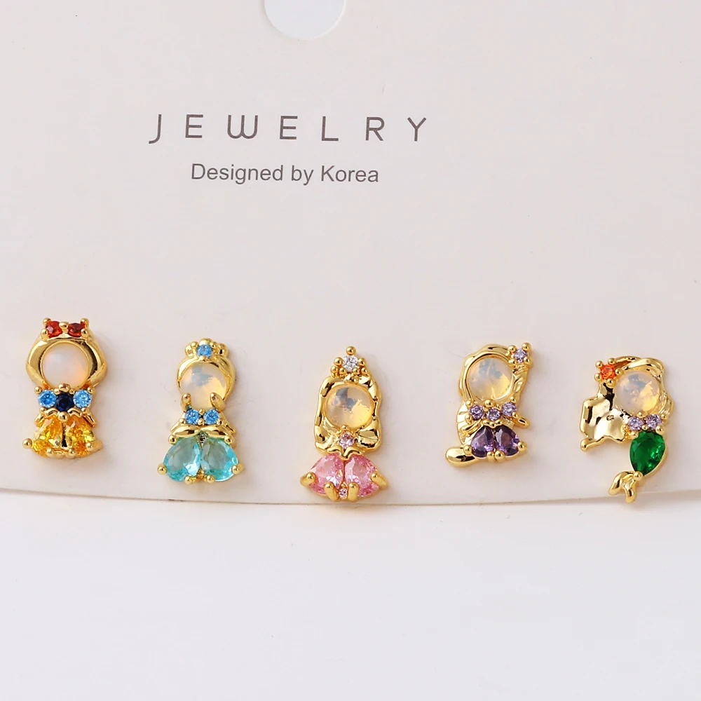 1Pair Sweet Trendy Zircon Stud Earrings For Women Girls Fovely Earrings Fashion Jewelry Gift