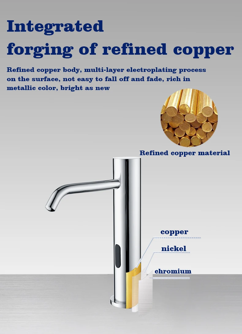 

Высококачественный латунный дозатор мыла с сенсорным датчиком, установленный на столешнице для отеля