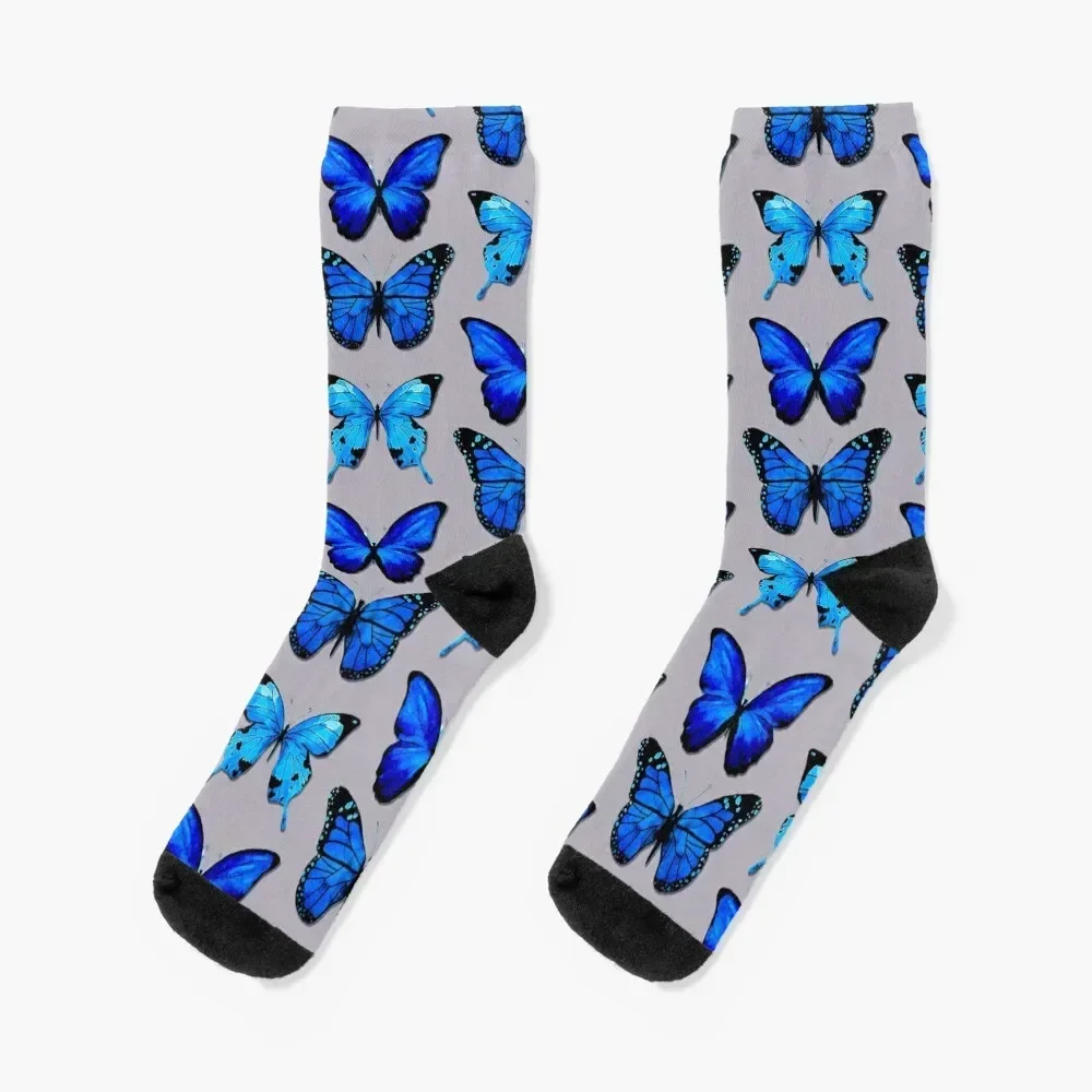 

Blue Morpho Butterfly Socks new year New year's christmas gift halloween Men Socks Luxury Brand Women's
