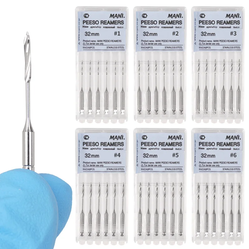 

6Pcs/Pack 32mm Dental Endodontic Files Reamers Drill Burs Peeso Reamers Endo Files Peeso Dentist Materials Dentistry Instruments