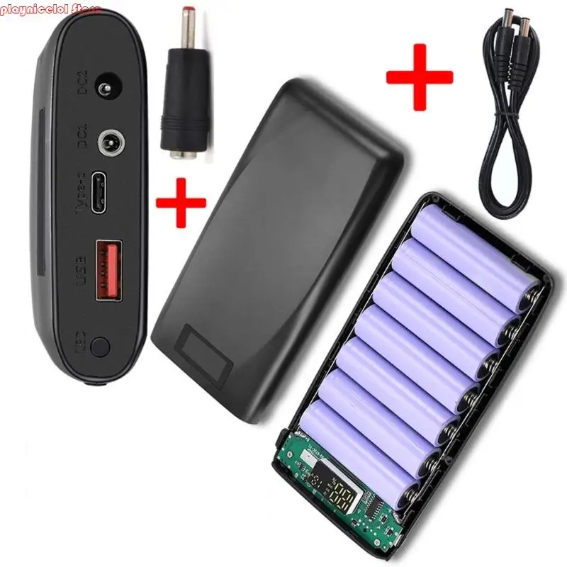 E8BA Multidevice Compatable 18650 Держатель батареи 7SLOT Пластиковый корпус DC5V-12V