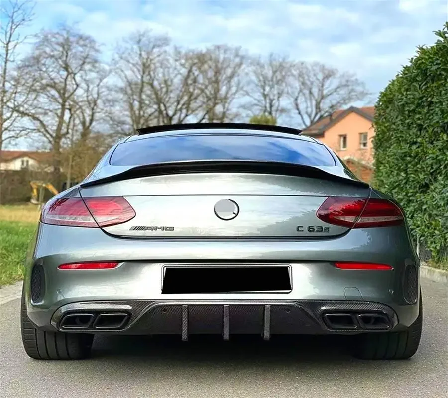 

Подходит для W205 Mercedes Benz C-class C43 C63AMG, модифицированное углеродное волокно, неперфорированное заднее крыло