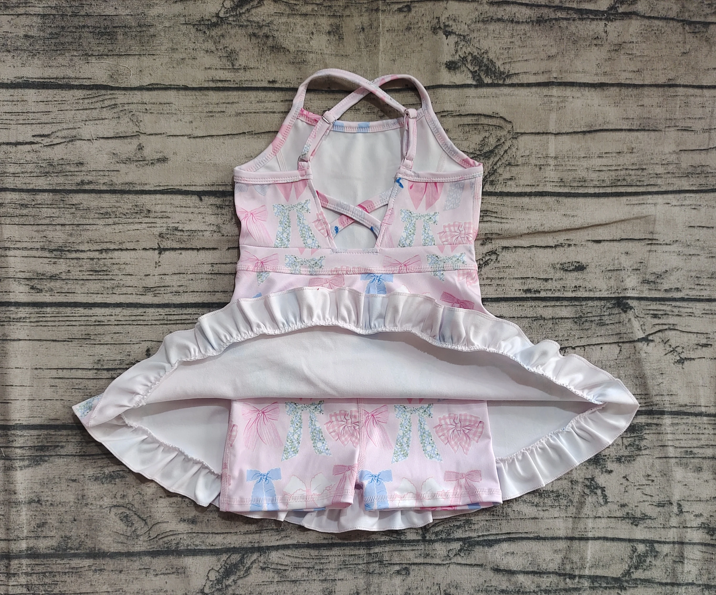 5.07 Presale GSD2295 Wholesale Baby Girl Clothes Yoga Dress Have Under Shorts Kids Summer Clothing