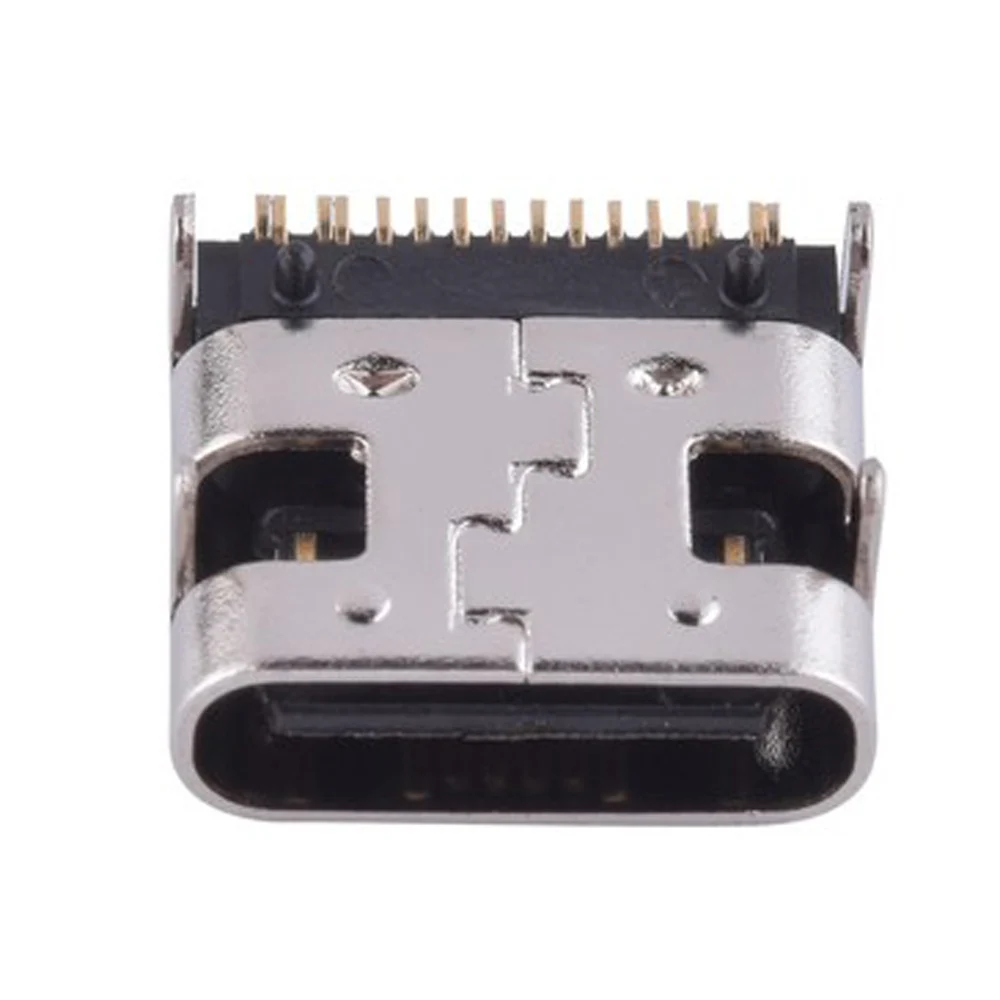 1pcs USB 3.1 Type C Connector 16 Pin 5A High conductivity copper Female Socket receptacle Through Holes PCB 180 Vertical Shield