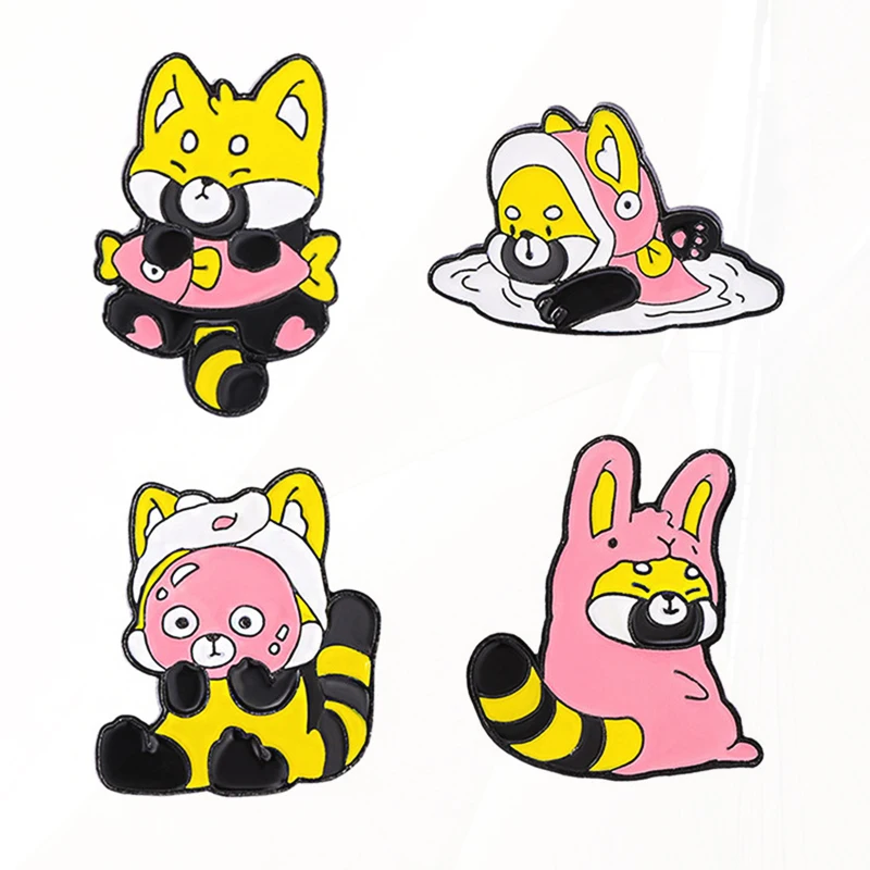 Masker ikan lucu kucing lencana logam Punk lapel Pin perhiasan hadiah untuk anak-anak kucing kreatif Enamel Pin Pinsk