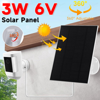 3W 6V Solar Panel Micro USB+Type-C 2in1 Outdoor Solar Cells Charger Solar Panels for Security Camera Small Home Light System