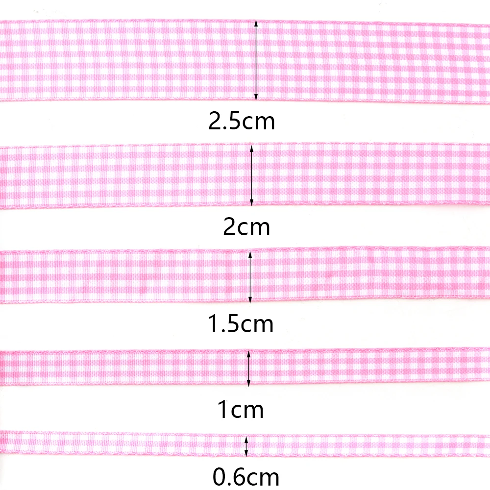 10 Yards 6 10 15 20 25mm Karierter Polyester-Geschenkband Bunt für Handgemachte Schleifen, Geschenkverpackungen, DIY-Weihnachts- und Partydekoration – Detail 1