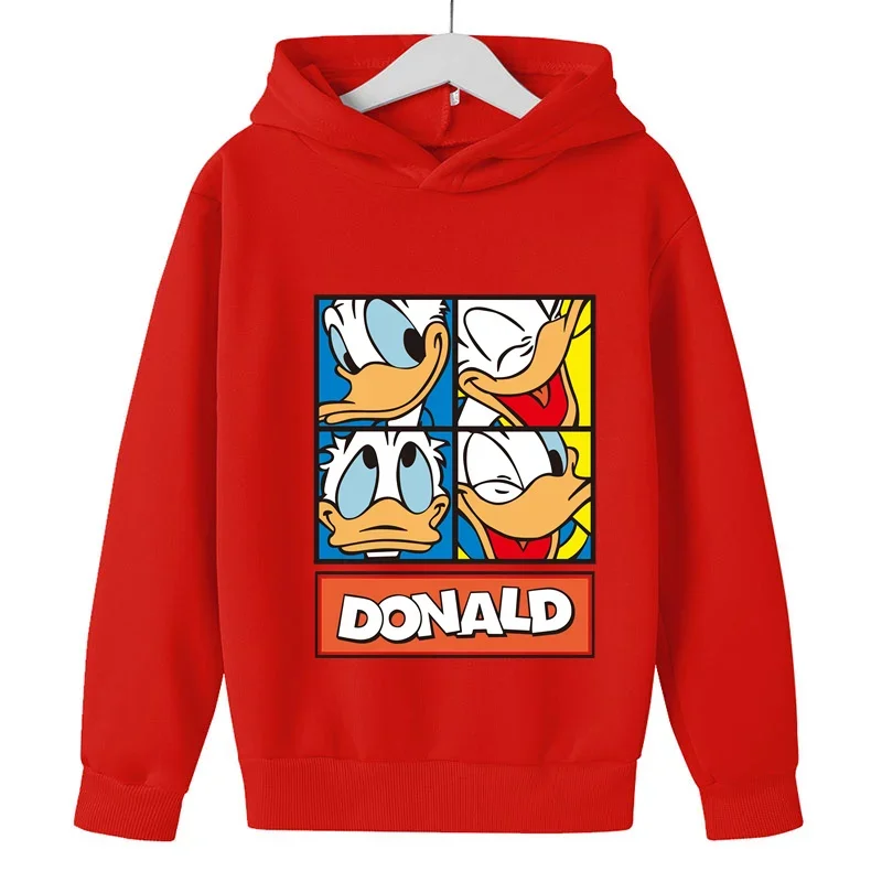 Disney Donald Duck Sweatshirt Clothing Baby Boys Girls Long Sleeve Donald Duck Pullover Toddler Sweater Autumn Hoodie Clothes