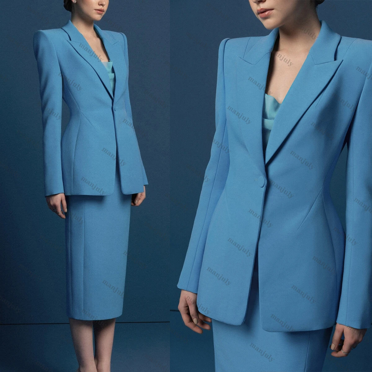 Simple Peaked Lapel 2 Pieces Woman Suits Fashion Elegant One Button Party Jacket Pencil Pant Female Daily Office Lady Sets