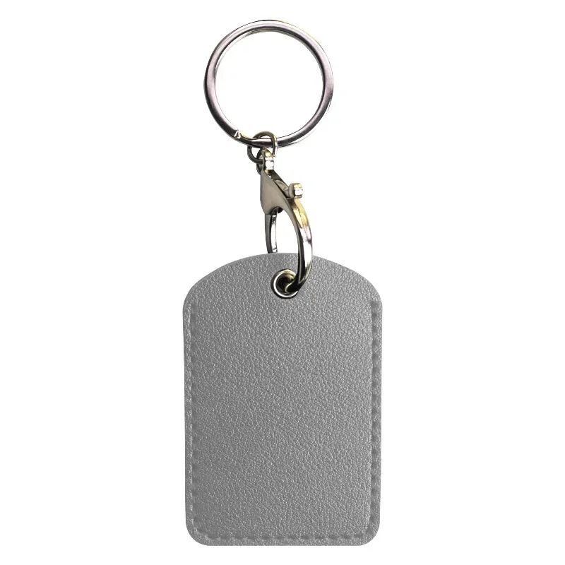 1PCS PU Leather Mini Card Holder Keychain Key Ring Door Lock