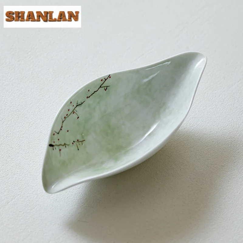 Jade Mud Hand-painted Plum Blossoms Tea Scoop Aesthetic Shovel Appreciation Ladle White Tea Tea Ceremony Supplies Collection