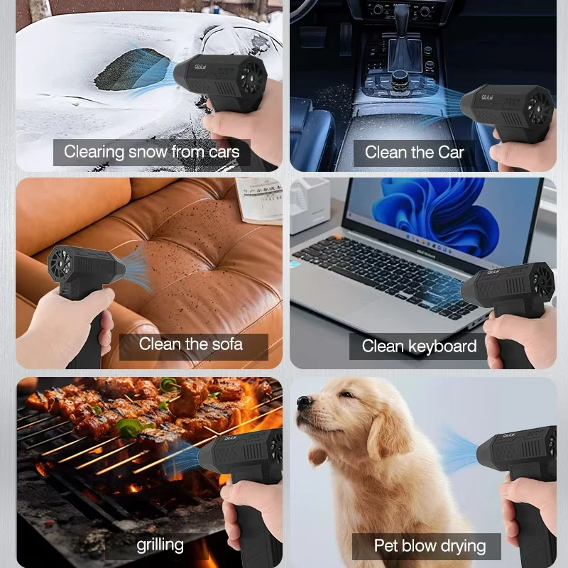 Handheld Mini Turbo Jet-ventilator, 180000 RPM Krachtige luchtblazer Persluchtstofdoek voor autodroger / pc / thuis