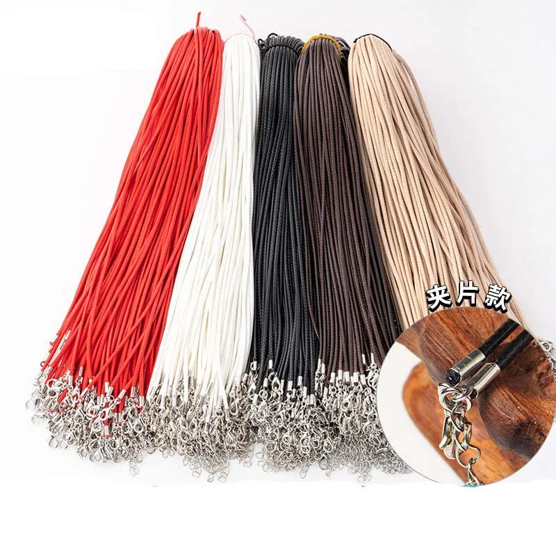 10PCS 1.5mm Black Brown Colorful Leather Cord Adjustable Braided 45cm Rope For DIY Necklace Bracelet Jewelry Making Findings