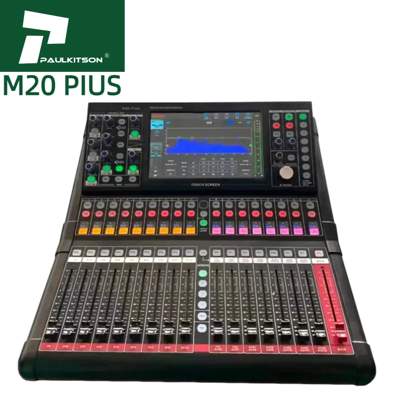 

Paulkitson M20 PLUS Professional Audio Mixer Console 20-Channel Digital Sound DJ Mixer With System Metal Material