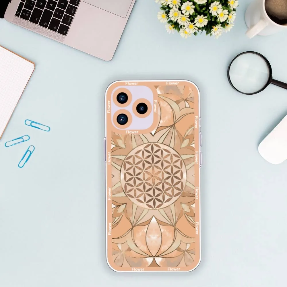 Flower of Life in Lotus Phone Case For iPhone 11 12 Mini 13 14 15 Pro Max Transparent Shell