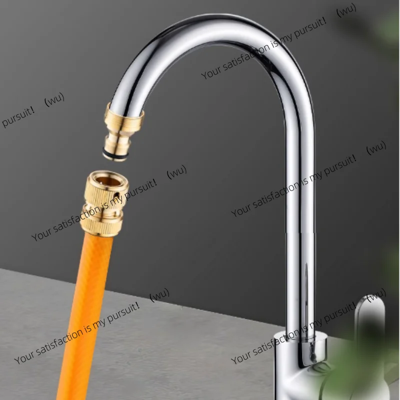 Brass Garden Hose Tap Adapter 3/4" & 1/2" Threaded Faucet Quick Connector Water Pipe Fitting for Irrigation, Car Wash, Home Use 5