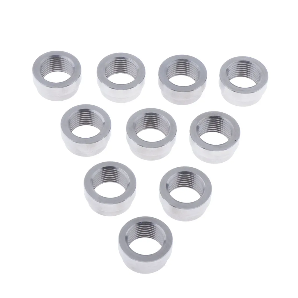 10 Pcs O2 Oxygen Sensor M18x1.5 Stainless Steel Iron Weld On Bung Plug Stepped Nut Cap Kit For Lambda Sensor Oxygen Sensor