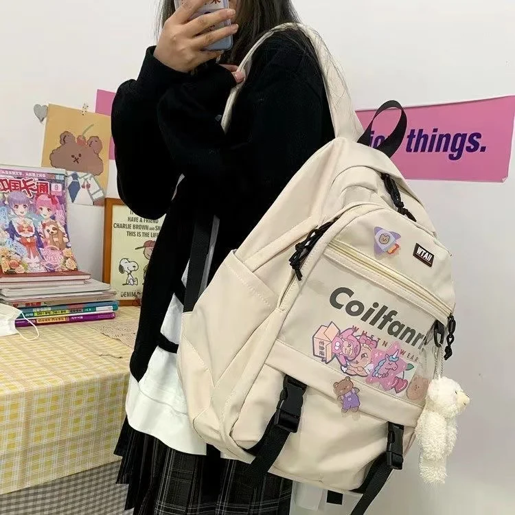 Japanese Harajuku Backpack Women Transparent Pocket Itabag Backpacks High School Bags JK Cool Teenage Girls Bags ita bag mochila