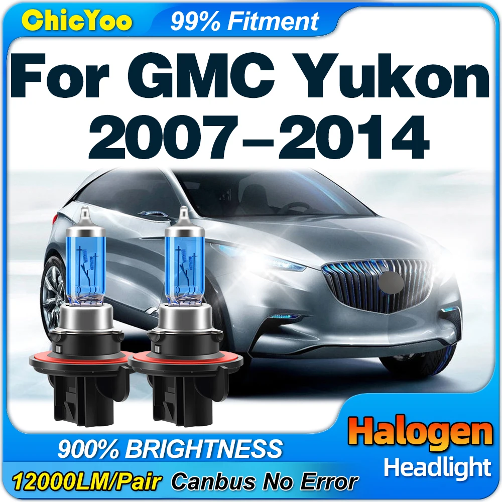 

100W Halogen Headlight Bulbs 6000K White Auto HeadLamp 12V Car Lights For GMC Yukon 2007 2008 2009 2010 2011 2012 2013 2014