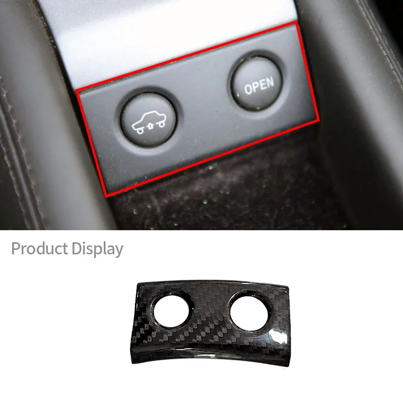 For Ferrari 458 2011-2016 Real Carbon Fiber Auto Rear Door Trunk Switch Button Frame Cover Sticker Car Interior Accessories