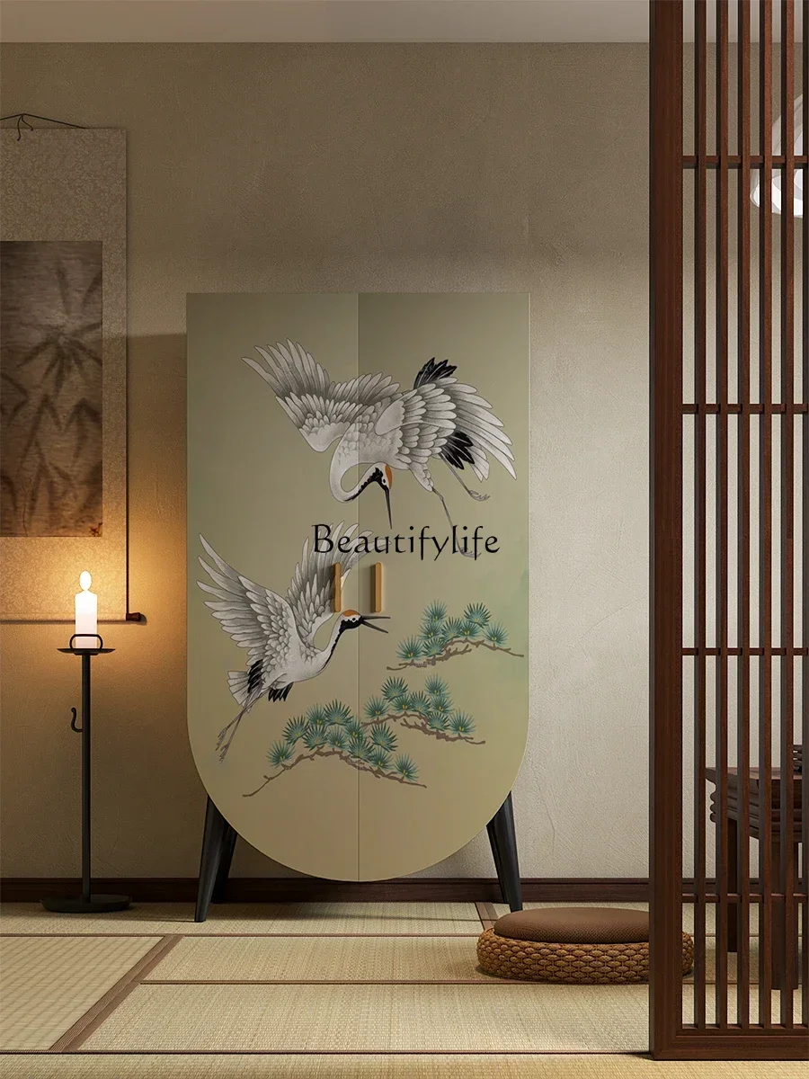 

*New Chinese storage storage vertical cabinet installation-free side cabinet cloakroom customization