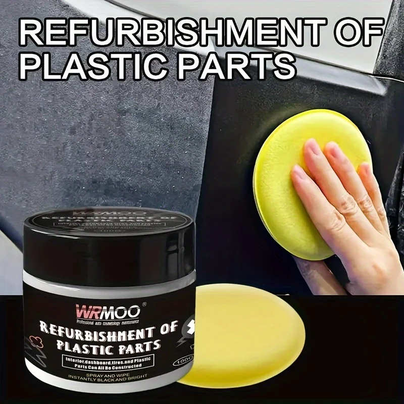 Automotive Plastic Repair Wax - Updated Coating in the Car Exterior Parts, Crystal Clear, Long-Lasting Gloss