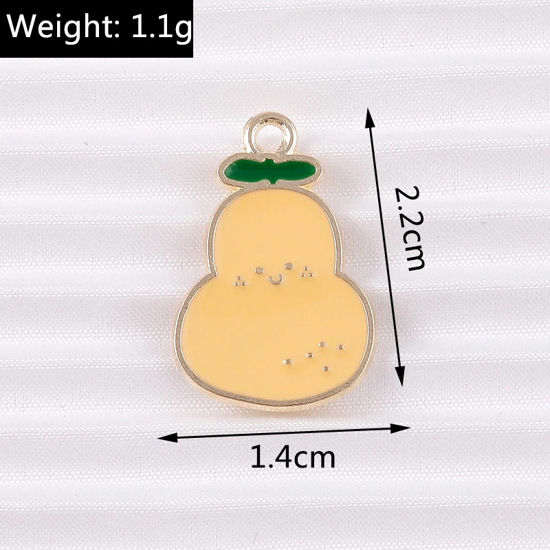10 teile/los Mix Nette Emaille Obst Apfel Kirsche Ananas Traube Charms für Schmuck Machen Frauen Ohrringe Anhänger Halsketten Geschenke – Detail 12