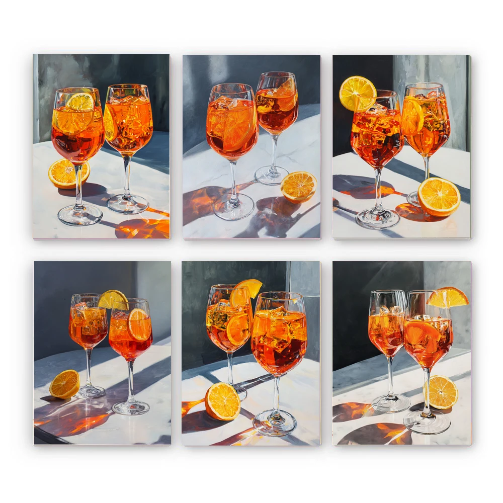 

Hand Paint Orange cocktail oranges Painting By Numbers Kit DIY Acrylic Artwork Canvas Art Gift Home