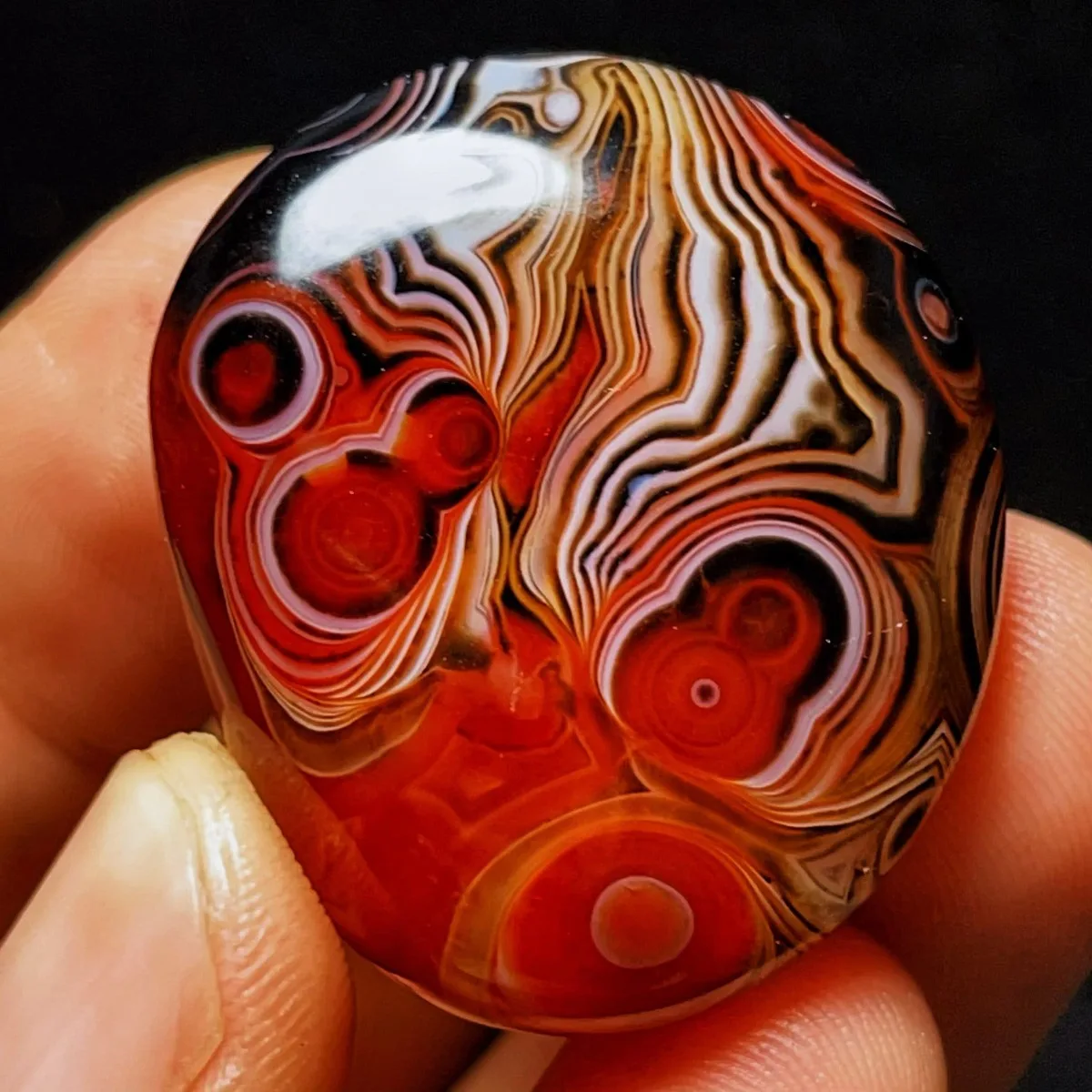 Natural Beauty Banded Agate Palm Stone, Polished Tumbled, Desert Treasure, Rock Collection, Crystal Collection, Table Display