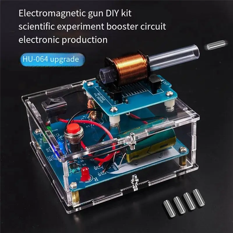 AT19-Electromagnetic Cannon DIY Kit High Quality Long-Range Projectile High-Voltage Coil Boost Circuit Board Production A