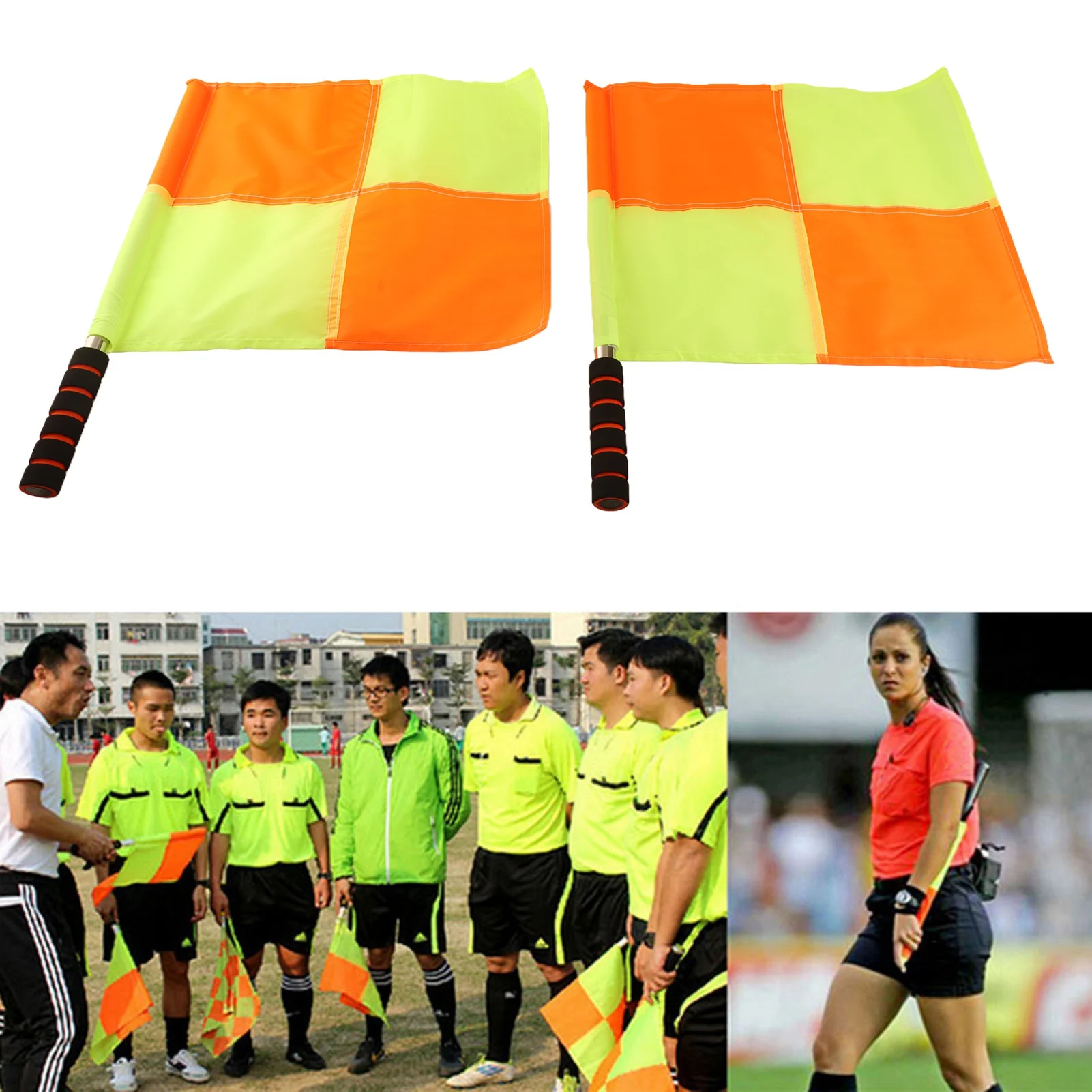 

Linesman Flag Referee Flag Referee Linesman Flag with Storage Bag for Sports Match Soccer Football Hockey Training