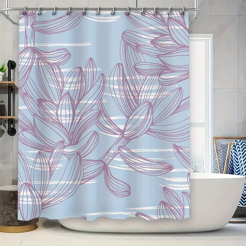

Современный стиль, занавески для ванной с принтом, набор занавесок для душа, водонепроницаемый декор для ванной комнаты, цветочный дизайн