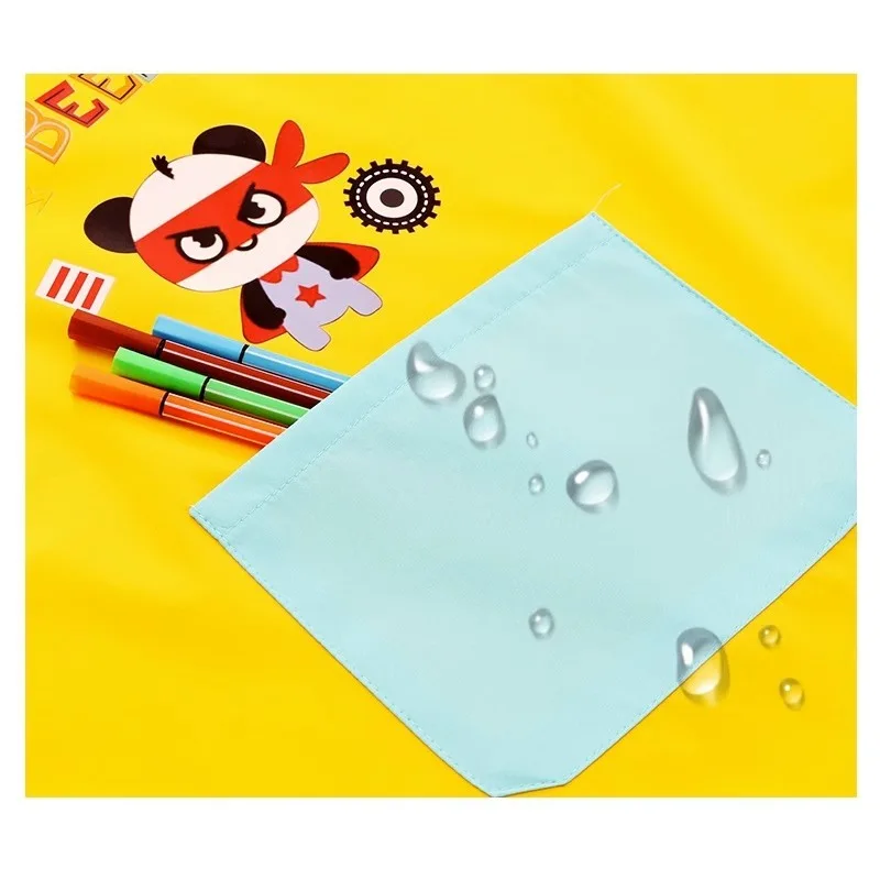 Children Apron Boys Girls Kitchen Aprons with Hat Sleeve Waterproof Painting Aprons Art Smock for Kids Cooking Drawing Clothes