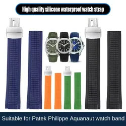 Soft Silicone Watch Band Aquanaut For Patek Philippe 5164A 5167A 5168A Rubber Bracelet Curved End Watch accessories Straps 21mm