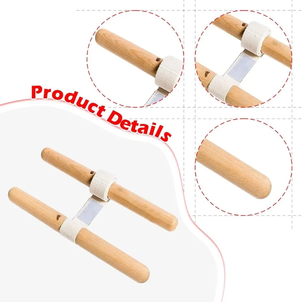 

Wood Workout Equipment Yoga Strap Multi-Functional Comfortable Grip Stretching Strap Adjustable Antiskid Stretching Tool
