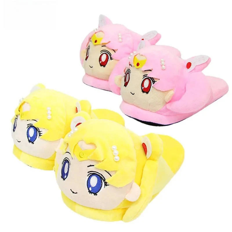 

Anime Kawaii Slippers Sailor Moon Cartoon Figure Winter Warm Cute Shoes Home Indoor Adult Birthday Gift for Girls Friends